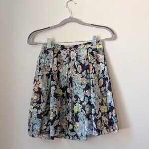 Floral Flared Skirt Small S